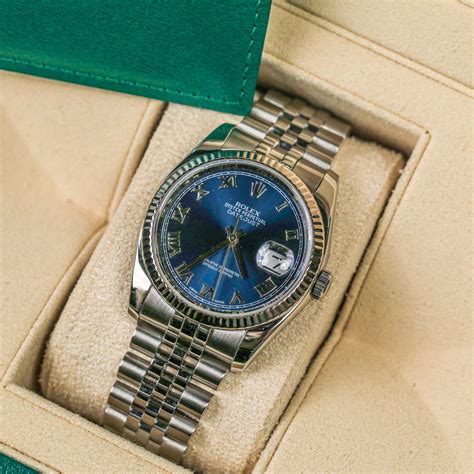 rolex datejust blue roman dial 36mm|rolex 36mm datejust for sale.